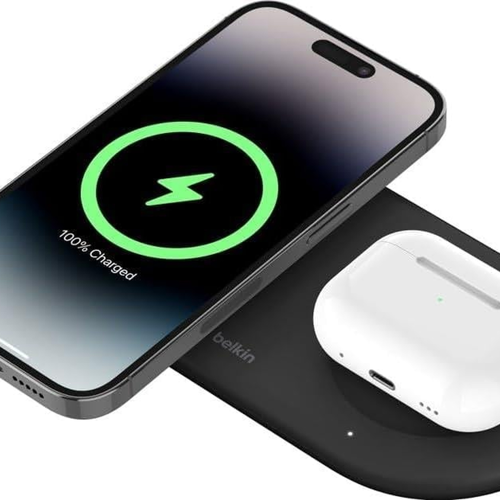 Belkin BoostCharge Pro 2'si 1 arada Kablosuz Şarj İstasyonu - ‎WIZ021vfBK