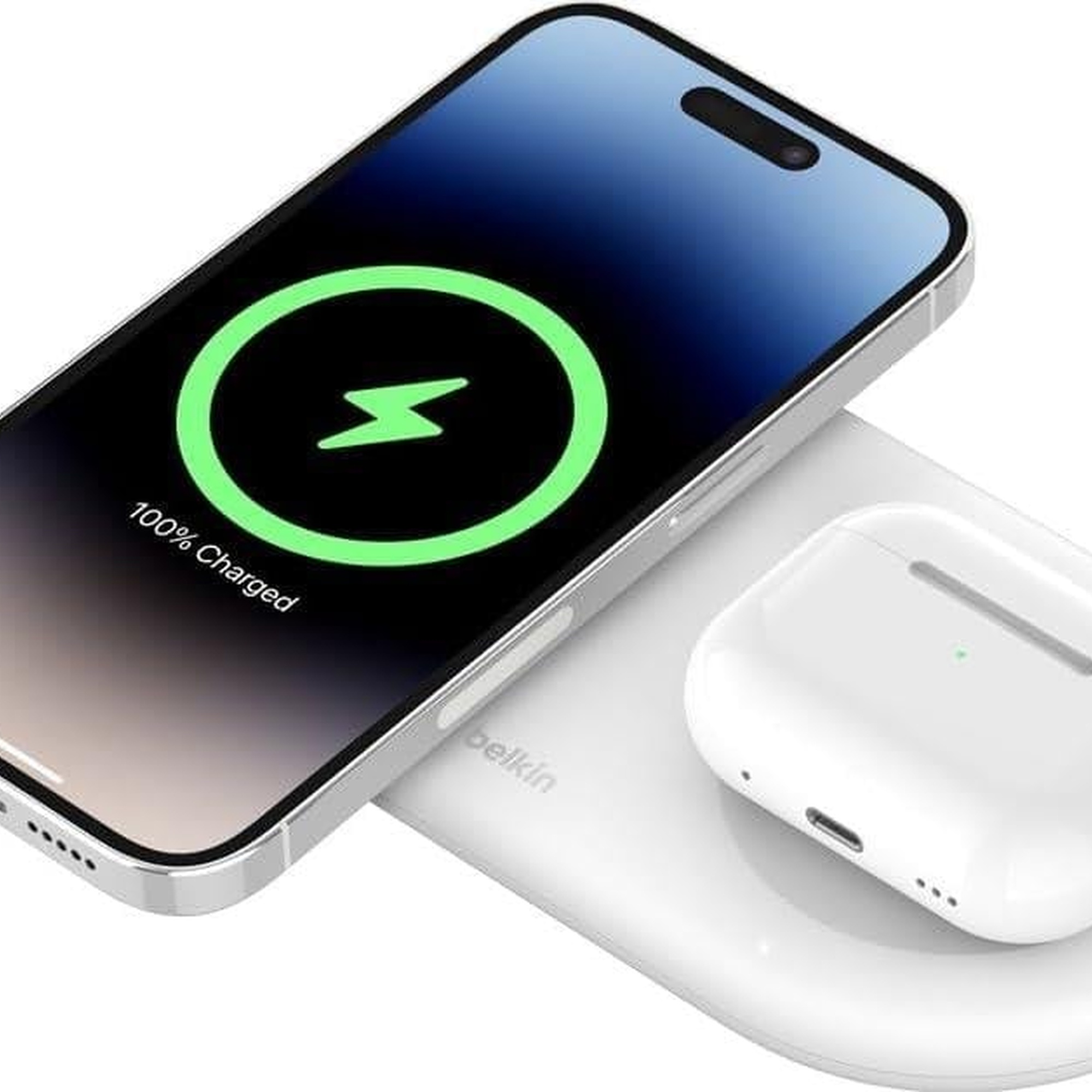 Belkin BoostCharge Pro 2'si 1 arada MageSafe Kablosuz Şarj İstasyonu - ‎WIZ021vfWH