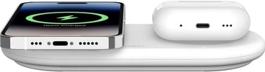  Belkin BoostCharge Pro 2'si 1 arada MageSafe Kablosuz Şarj İstasyonu - ‎WIZ021vfWH