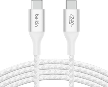  Belkin BoostCharge USB-C - USB-C Güç Kablosu 1M, 240W Güç Dağıtımlı Hızlı Şarj Kablosu, USB-IF Sertifikalı, MacBook Pro Uyumlu