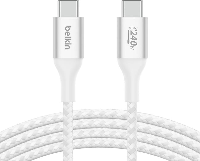  Belkin BoostCharge USB-C - USB-C Güç Kablosu 1M, 240W Güç Dağıtımlı Hızlı Şarj Kablosu, USB-IF Sertifikalı, MacBook Pro Uyumlu