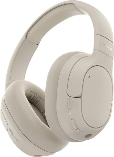  Belkin SoundForm Isolate Noise Cancelling Kablosuz Bluetooth kulaklık, Kum rengi