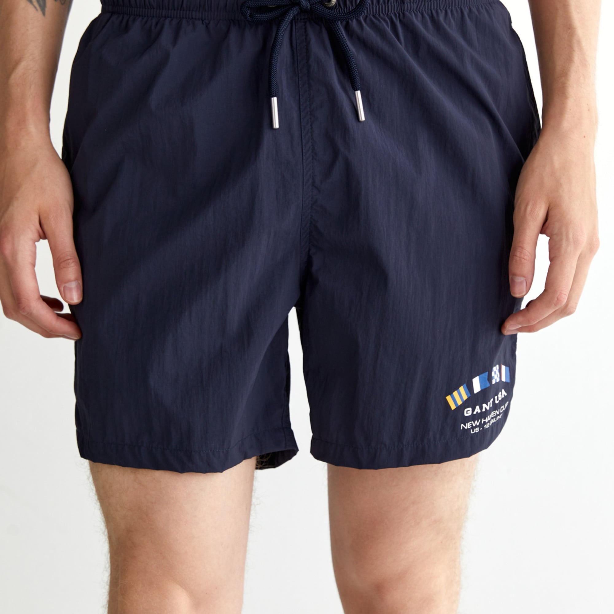 GANT Erkek Lacivert Regular Fit Logolu Mayo Şort