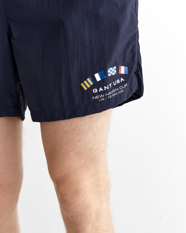  GANT Erkek Lacivert Regular Fit Logolu Mayo Şort