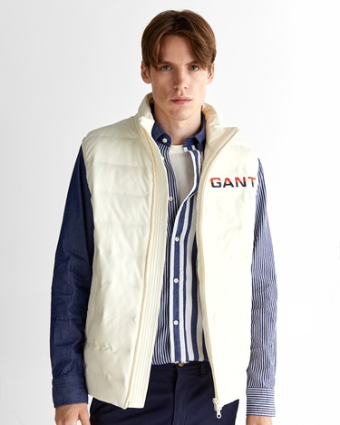  GANT Erkek Krem Regular Fit Dik Yaka Logolu Yelek