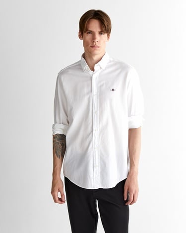  GANT Erkek Beyaz Regular Fit Düğmeli Yaka Gömlek