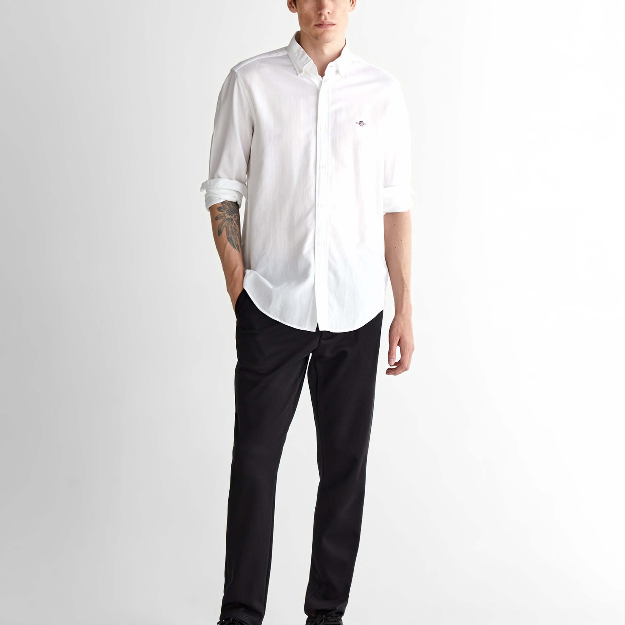 GANT Erkek Beyaz Düğmeli Yaka Gömlek