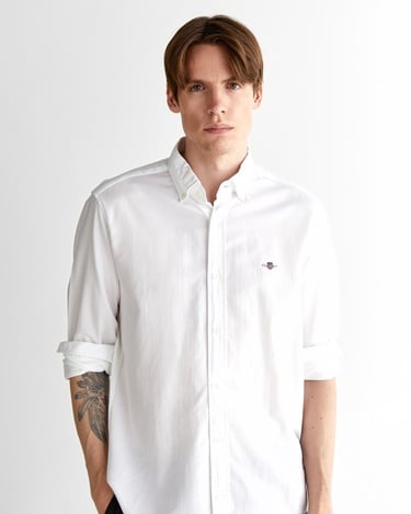  GANT Erkek Beyaz Regular Fit Düğmeli Yaka Gömlek