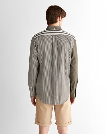  GANT Erkek Yeşil Regular Fit Düğmeli Yaka Çizgili Gömlek