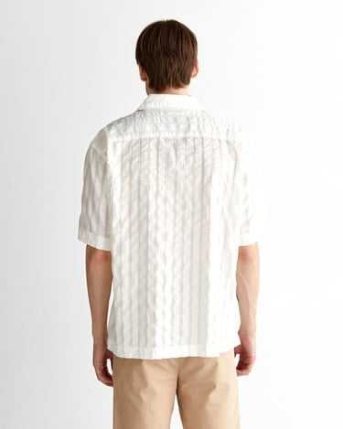  GANT Erkek Krem Relaxed Fit Klasik Yaka Çizgili Gömlek