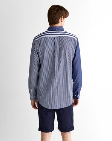  GANT Erkek Mavi Regular Fit Düğmeli Yaka Çizgili Gömlek