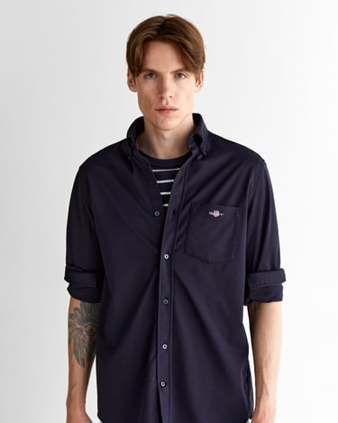  GANT Erkek Lacivert Regular Fit Düğmeli Yaka Gömlek