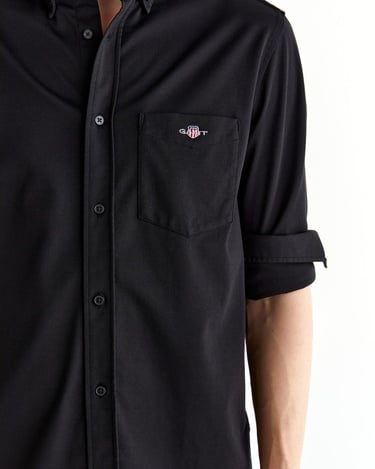  GANT Erkek Siyah Regular Fit Düğmeli Yaka Gömlek