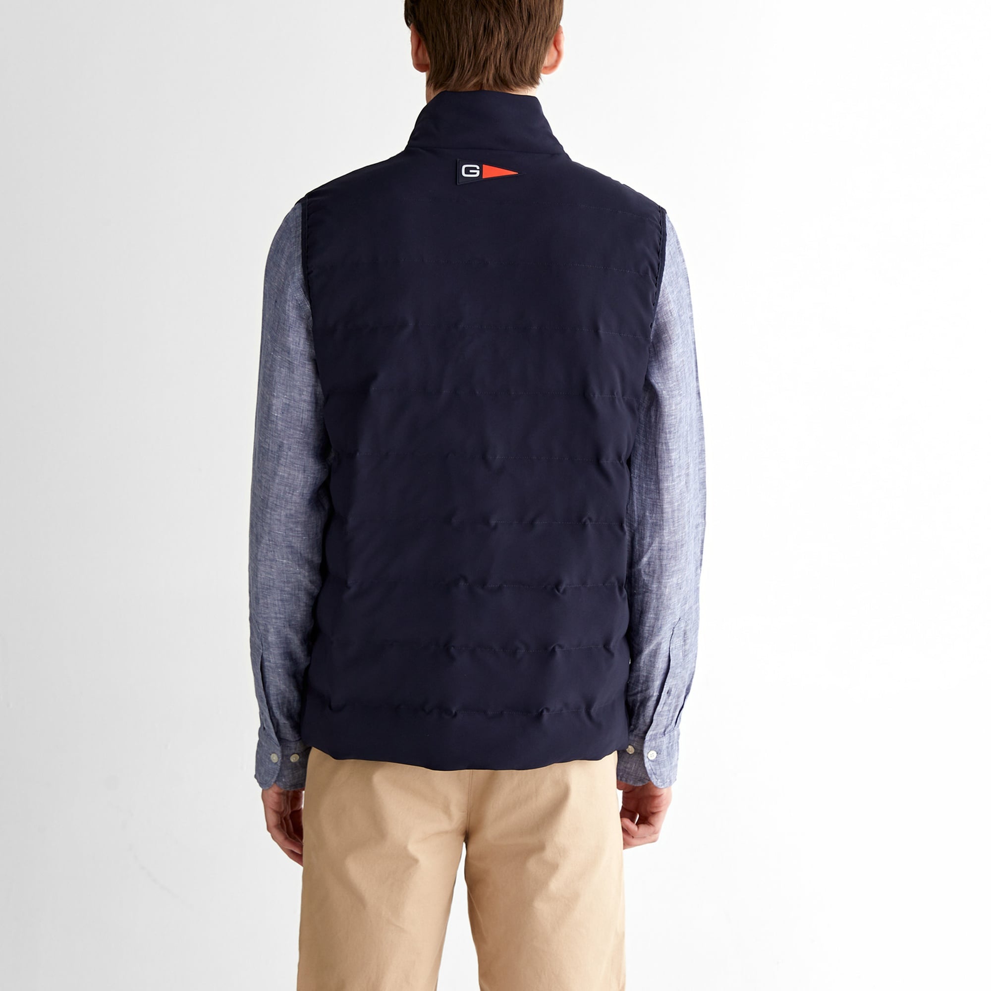 GANT Erkek Lacivert Regular Fit Dik Yaka Logolu Yelek