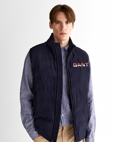  GANT Erkek Lacivert Regular Fit Dik Yaka Logolu Yelek
