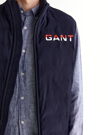  GANT Erkek Lacivert Regular Fit Dik Yaka Logolu Yelek