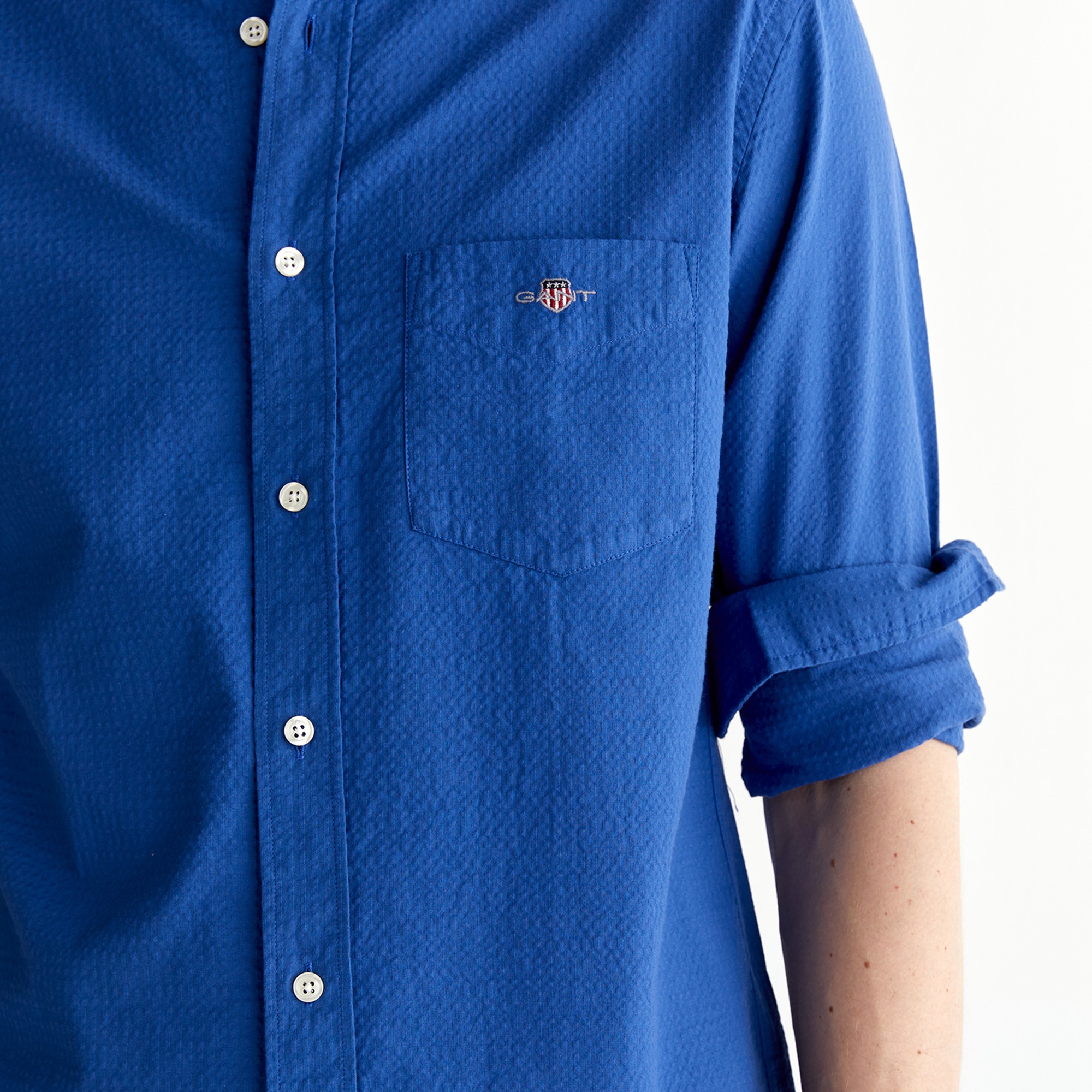 GANT Erkek Lacivert Regular Fit Düğmeli Yaka Gömlek