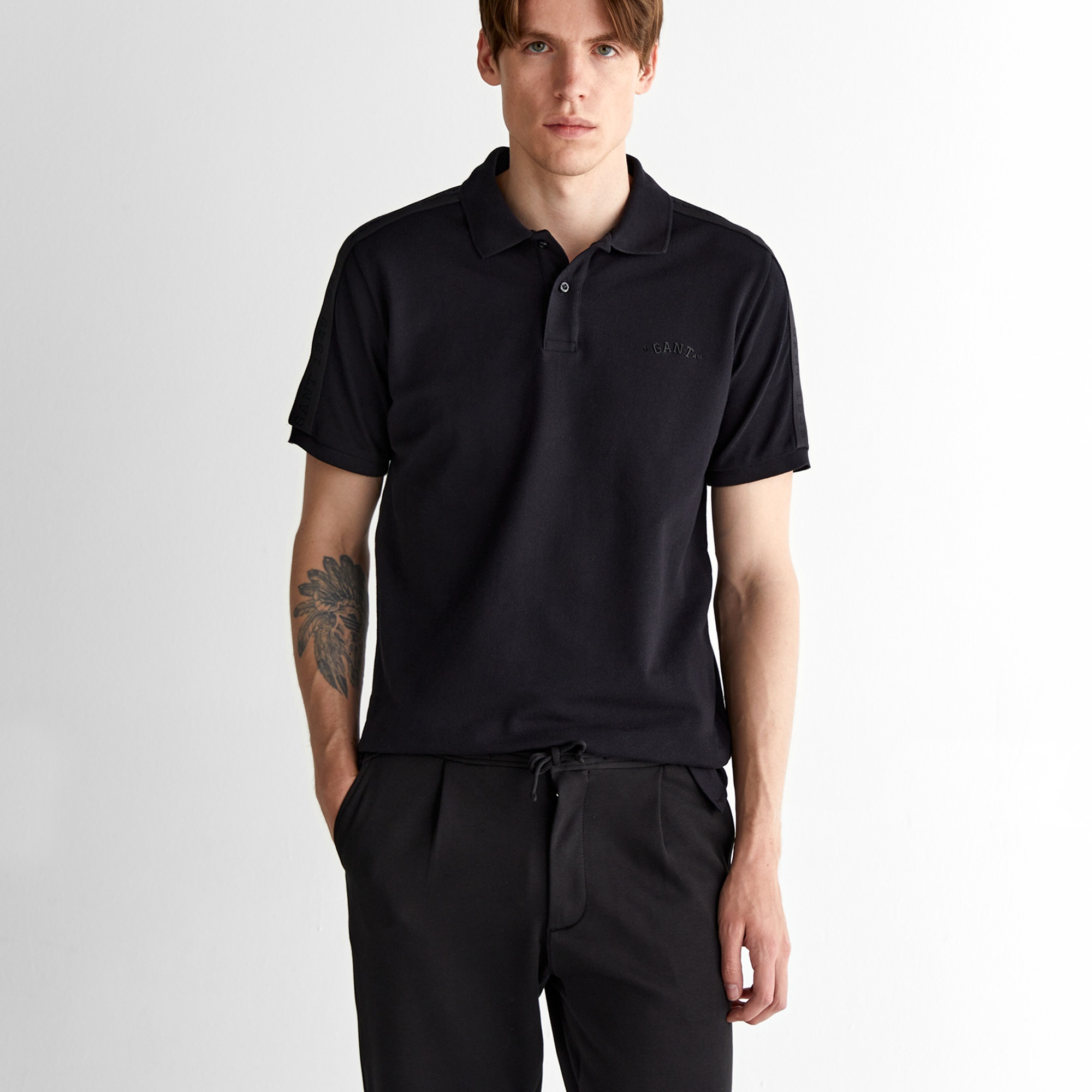 GANT Erkek Siyah Regular Fit Logolu Polo