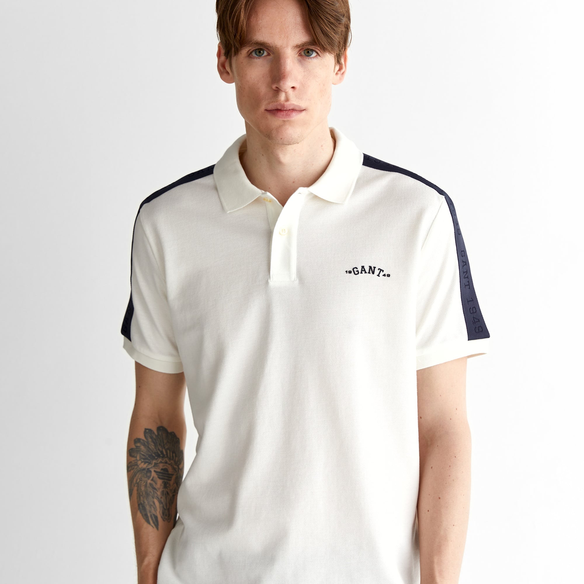GANT Erkek Krem Regular Fit Logolu Polo