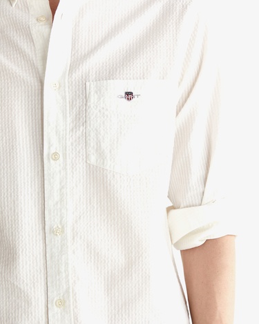  GANT Erkek Krem Regular Fit Düğmeli Yaka Gömlek
