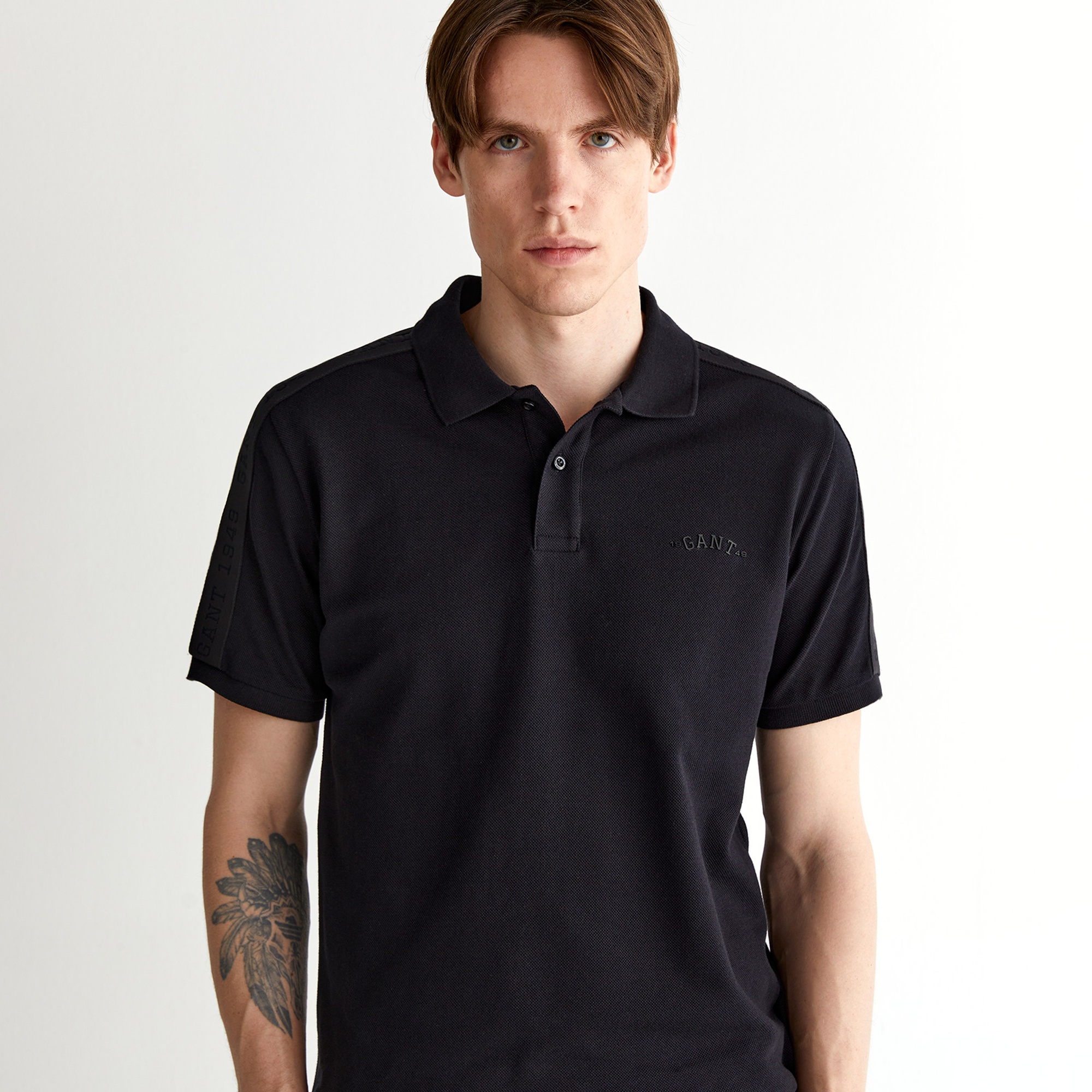 GANT Erkek Siyah Regular Fit Logolu Polo