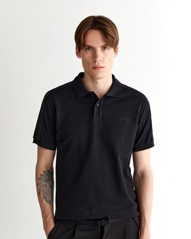  GANT Erkek Siyah Regular Fit Logolu Polo