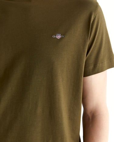  GANT Erkek Yeşil Regular Fit Bisiklet Yaka T-Shirt