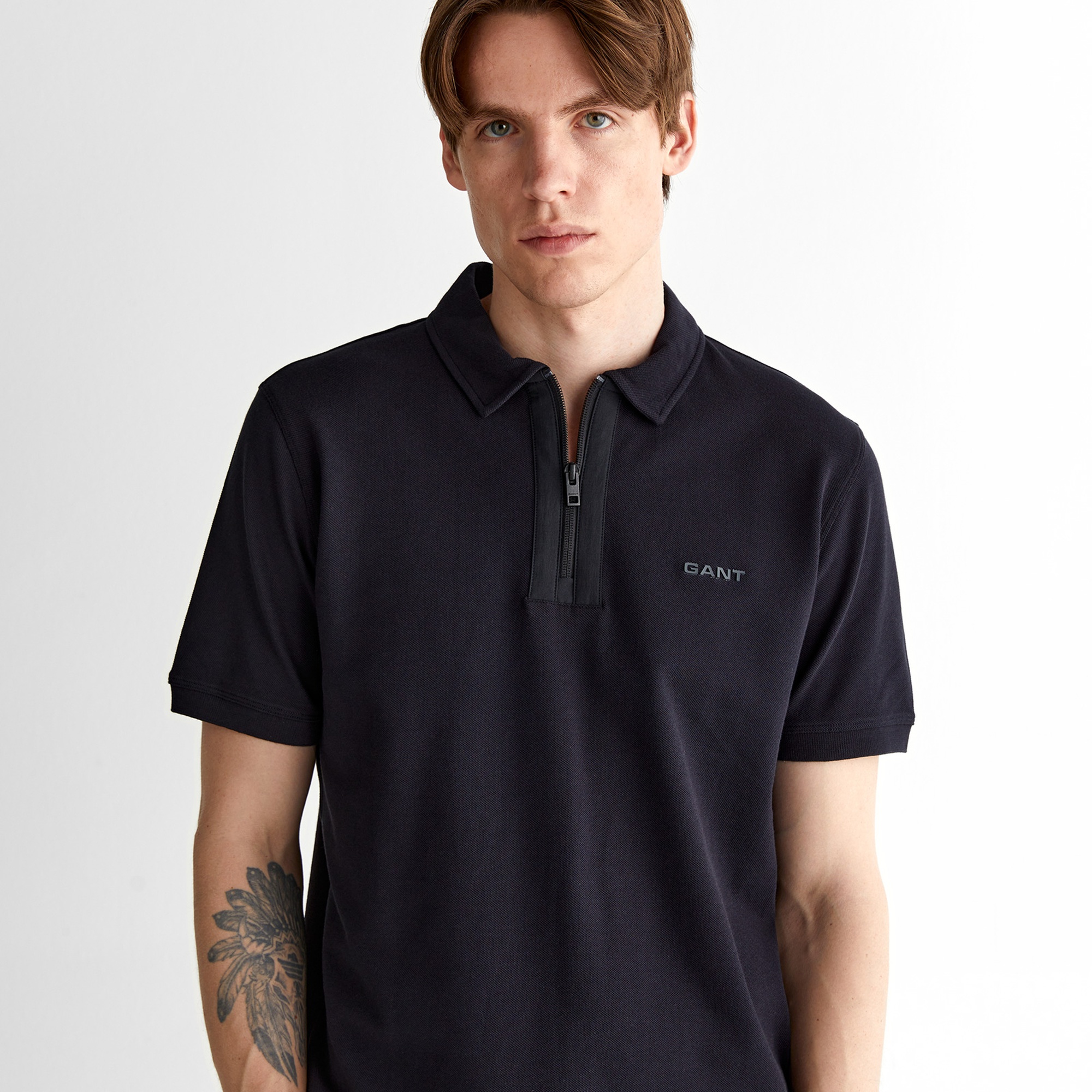 GANT Erkek Siyah Regular Fit Logolu Polo