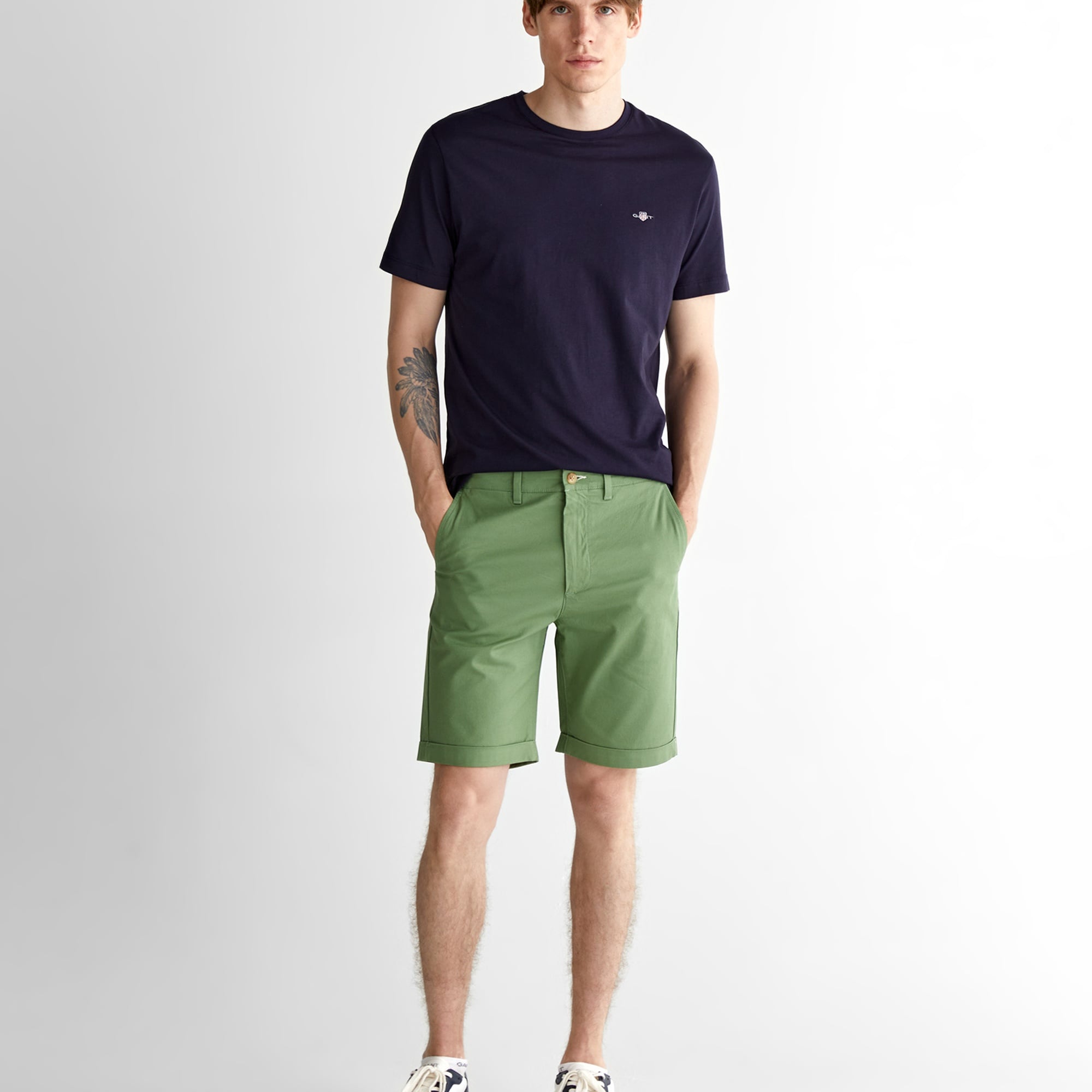 GANT Erkek Lacivert Regular Fit Bisiklet Yaka T-Shirt