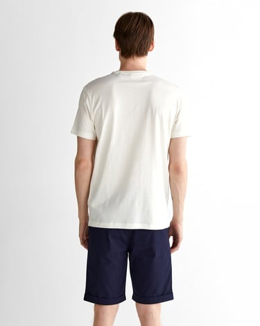  GANT Erkek Krem Regular Fit Bisiklet Yaka T-Shirt