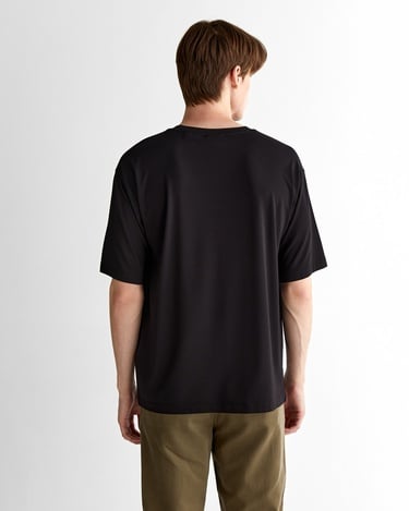  GANT Erkek Siyah Relaxed Fit Bisiklet Yaka Logolu T-Shirt