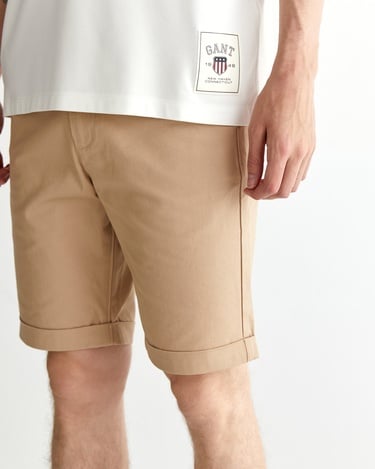  GANT Erkek Krem Relaxed Fit Bisiklet Yaka Logolu T-Shirt