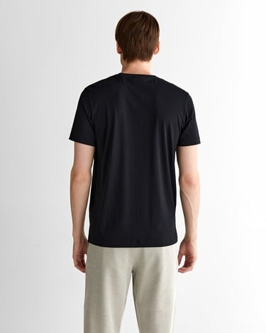  GANT Erkek Siyah Regular Fit Bisiklet Yaka T-Shirt