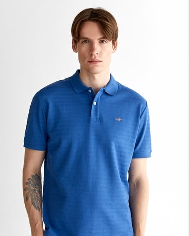  GANT Erkek Lacivert Regular Fit Çizgili Polo