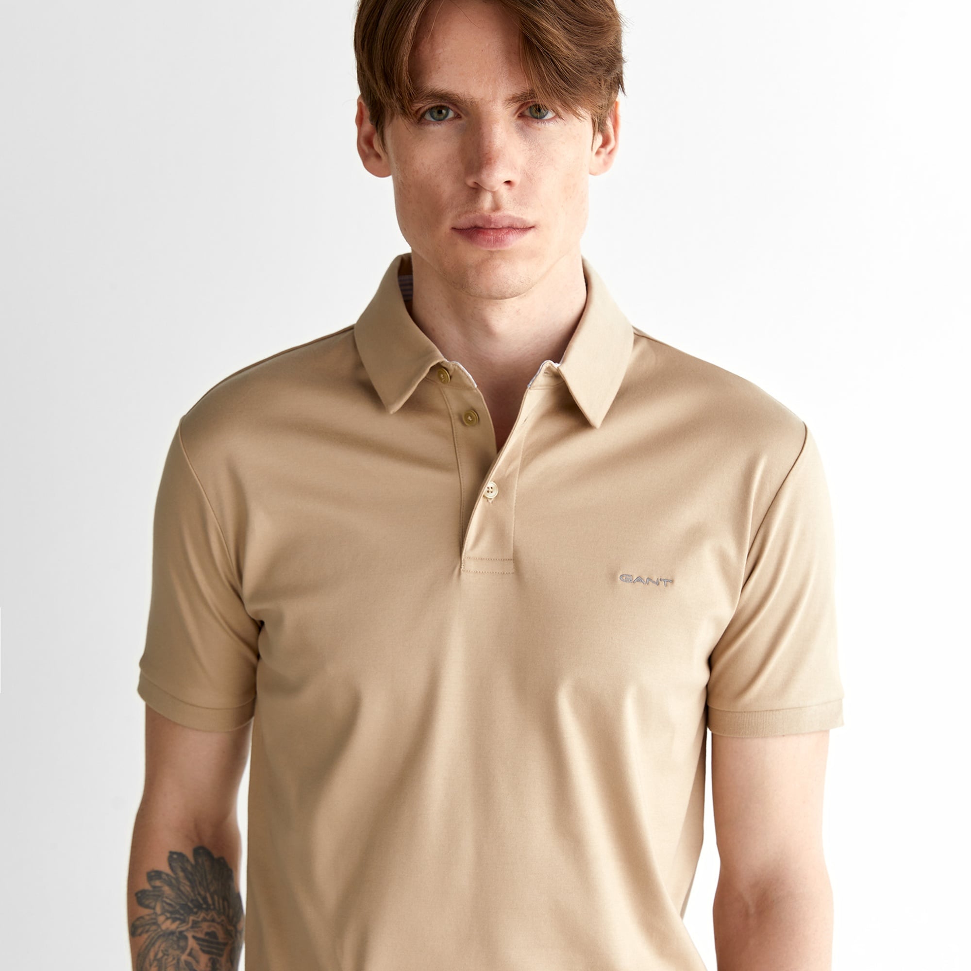GANT Erkek Bej Slim Fit Polo