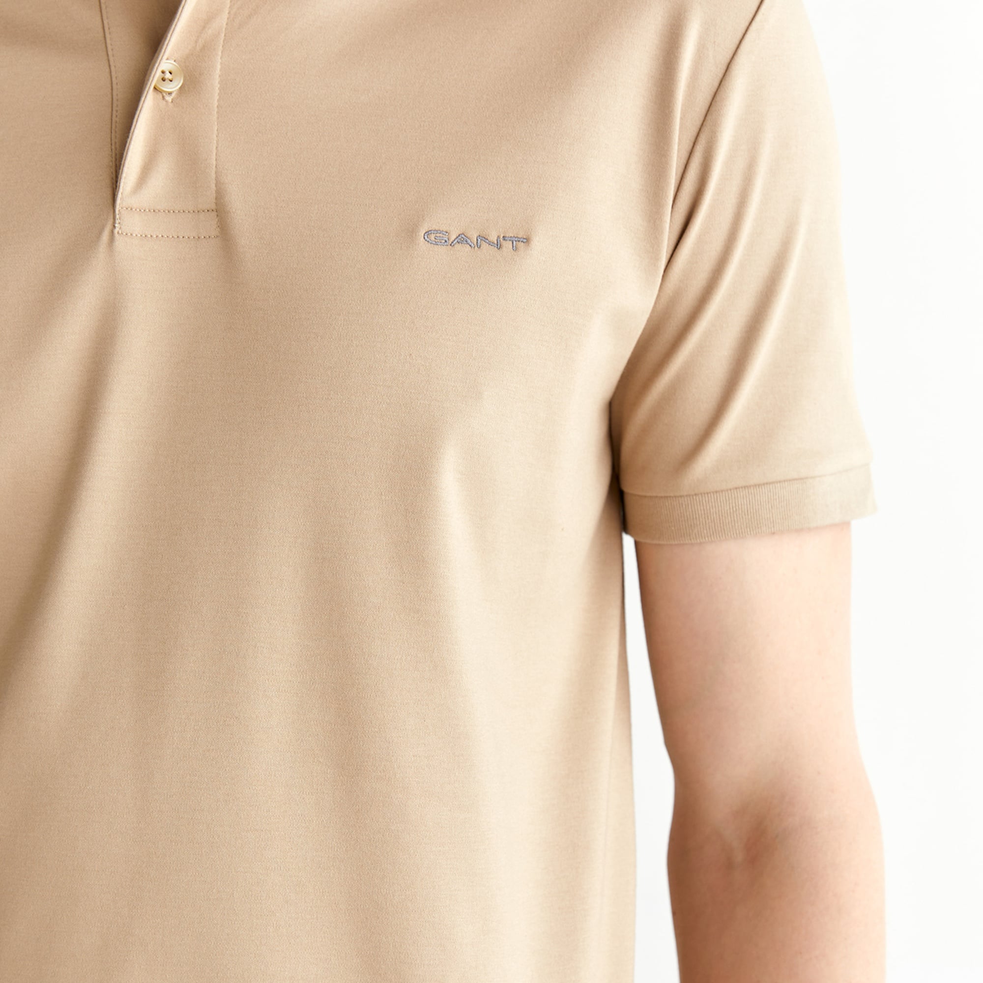 GANT Erkek Bej Slim Fit Polo