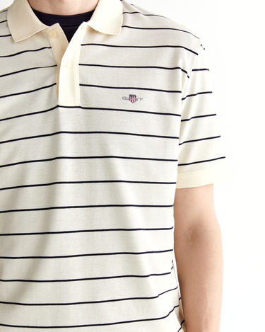  GANT Erkek Krem Regular Fit Çizgili Polo