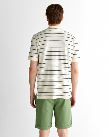  GANT Erkek Krem Regular Fit Çizgili Polo