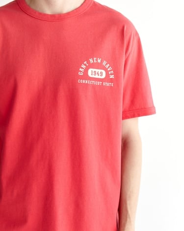  GANT Erkek Kırmızı Relaxed Fit Bisiklet Yaka Logolu T-Shirt