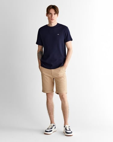 GANT Erkek Lacivert Regular Fit Bisiklet Yaka T-Shirt