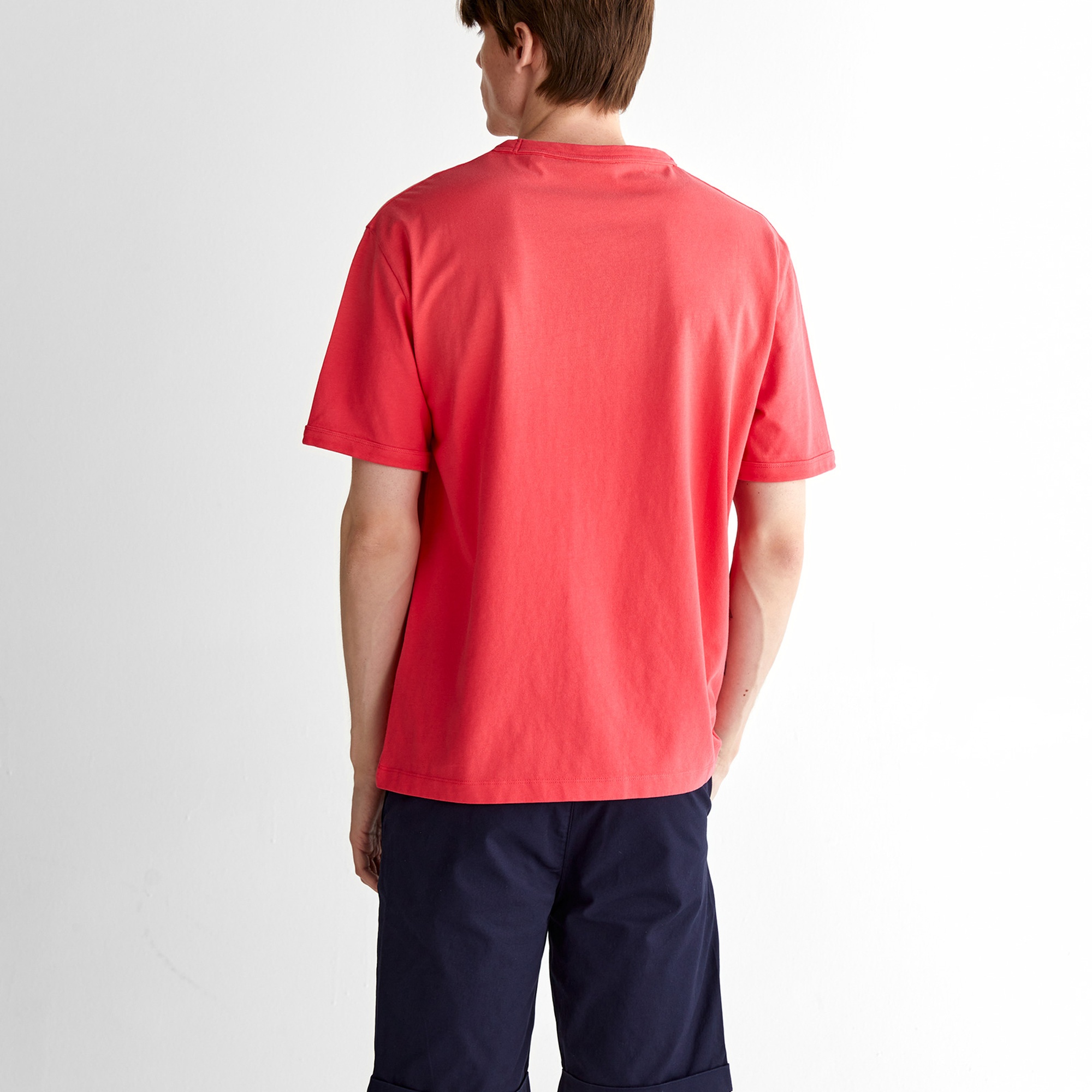 GANT Erkek Kırmızı Relaxed Fit Bisiklet Yaka Logolu T-Shirt