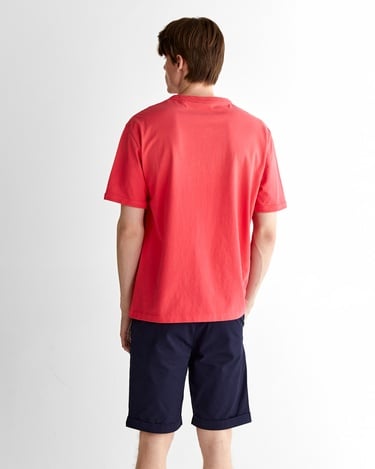  GANT Erkek Kırmızı Relaxed Fit Bisiklet Yaka Logolu T-Shirt