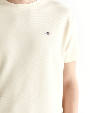  GANT Erkek Krem Regular Fit Bisiklet Yaka T-Shirt