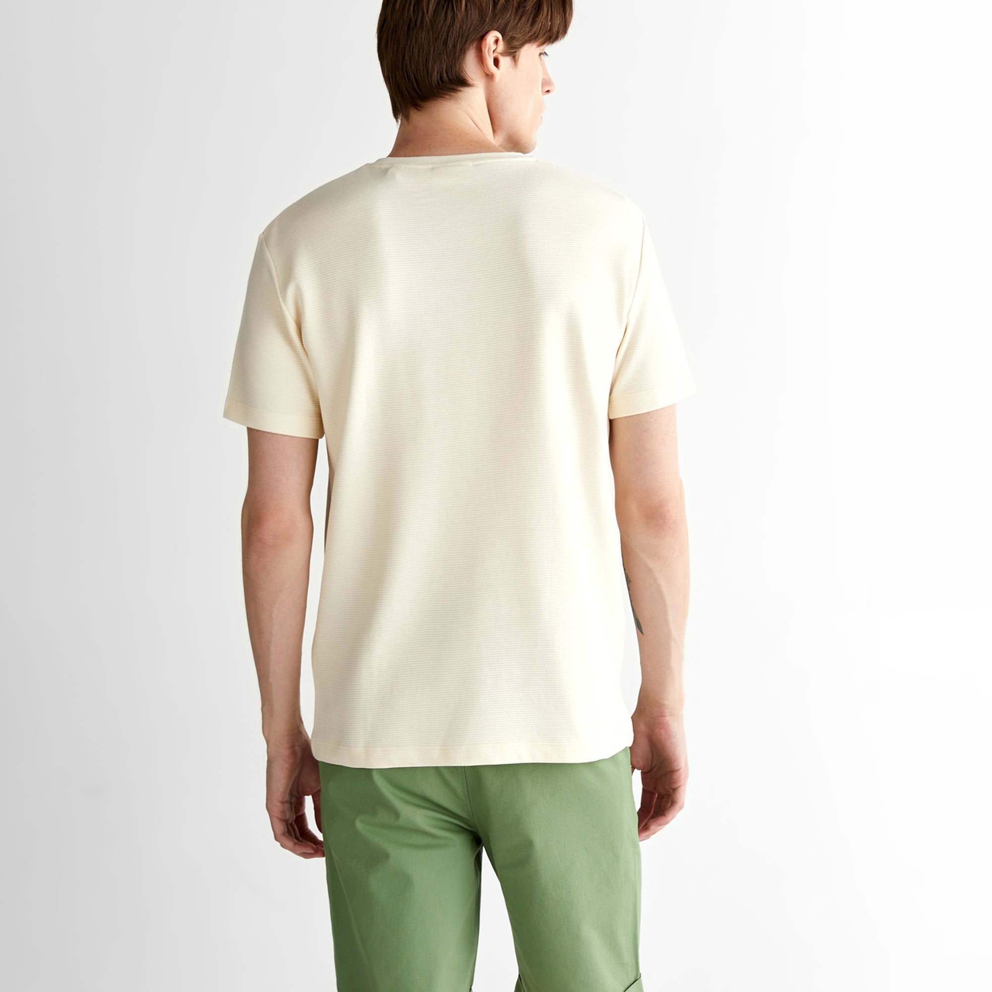 GANT Erkek Krem Regular Fit Bisiklet Yaka T-Shirt