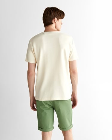  GANT Erkek Krem Regular Fit Bisiklet Yaka T-Shirt