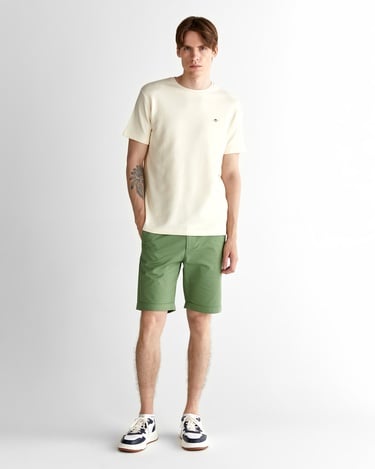  GANT Erkek Krem Regular Fit Bisiklet Yaka T-Shirt