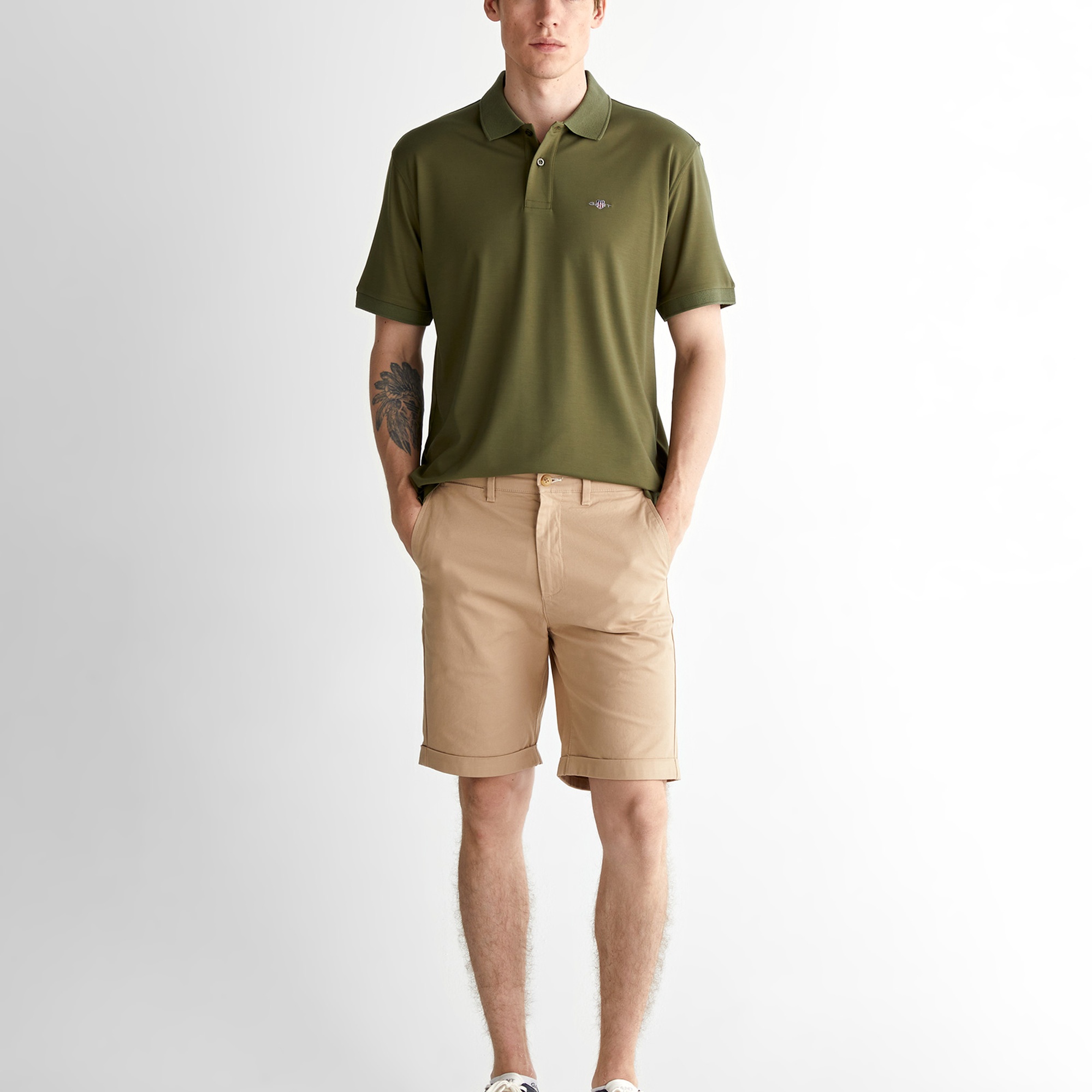 GANT Erkek Yeşil Relaxed Fit Polo