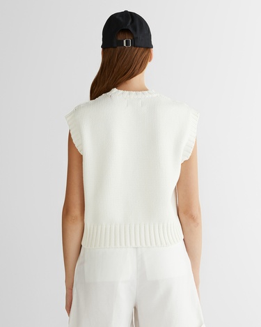  GANT Kadın Krem Bisiklet Yaka Logolu Triko