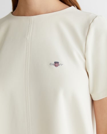  GANT Kadın Krem Bisiklet Yaka Logolu Elbise