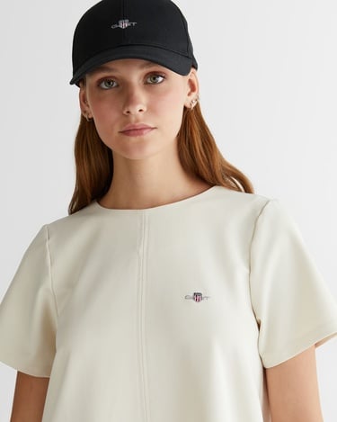  GANT Kadın Krem Bisiklet Yaka Logolu Elbise